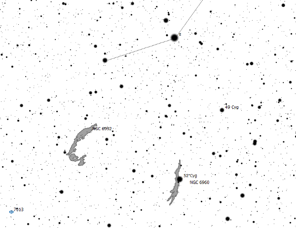 NGC 6992 Поисковая карта