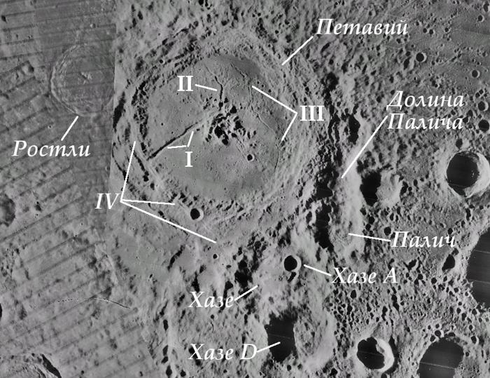 Карта кратера Петавий