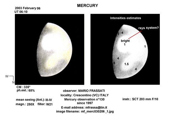 Детали на поверхности Меркурия