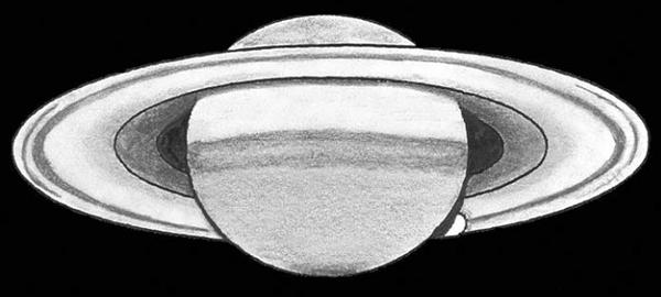 Белое пятно на кольцах Сатурна
